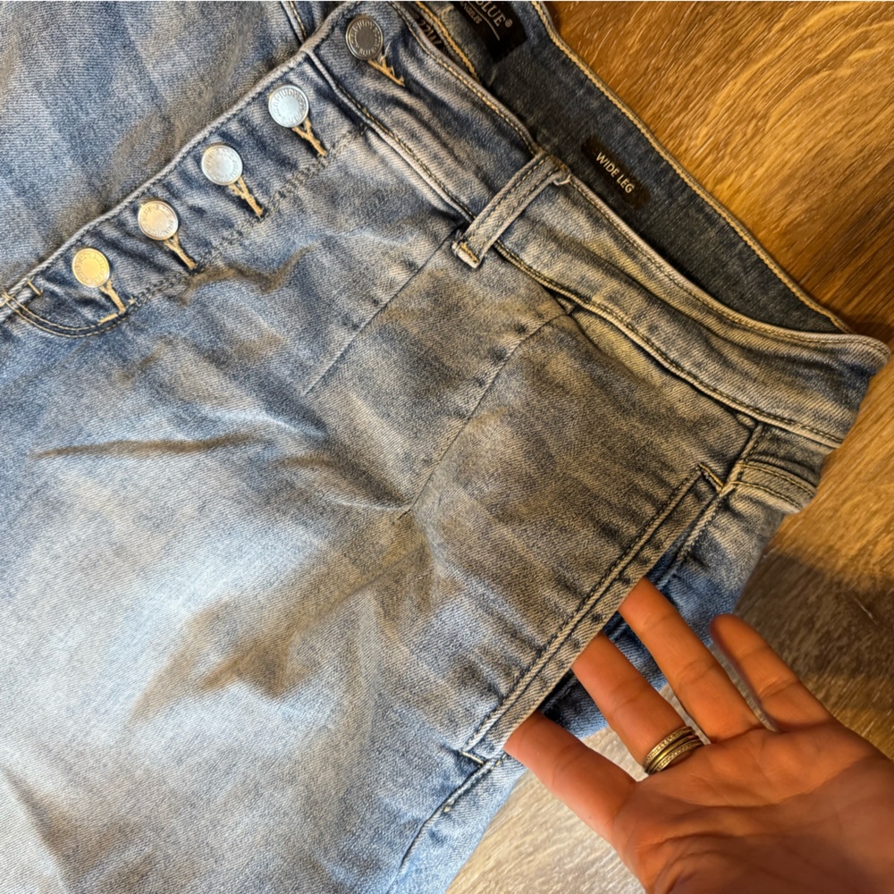 Button‎ Fly Wide Legged Cropped Jean by Judy Blue 22W - Picture 8 of 11